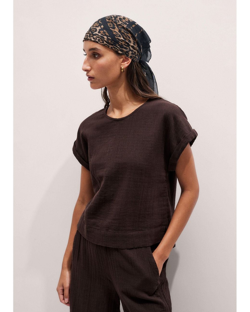 ME+EM Multicolor Cheesecloth T-Shirt
