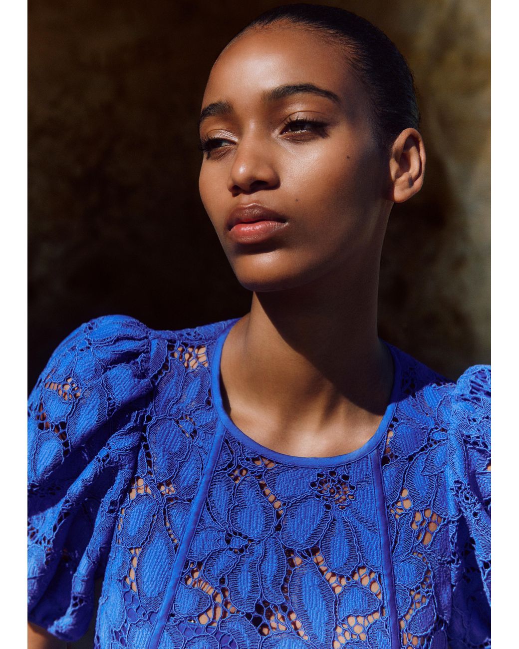 ME+EM Statement Guipure Lace Maxi Dress in Blue | Lyst