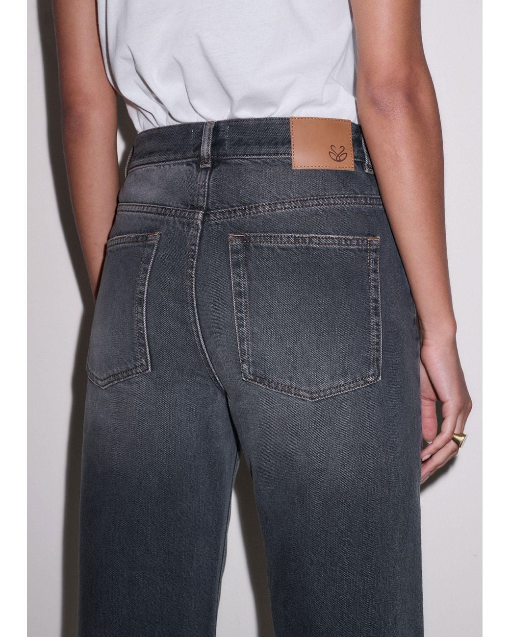 ME+EM Black Relaxed Straight Crop