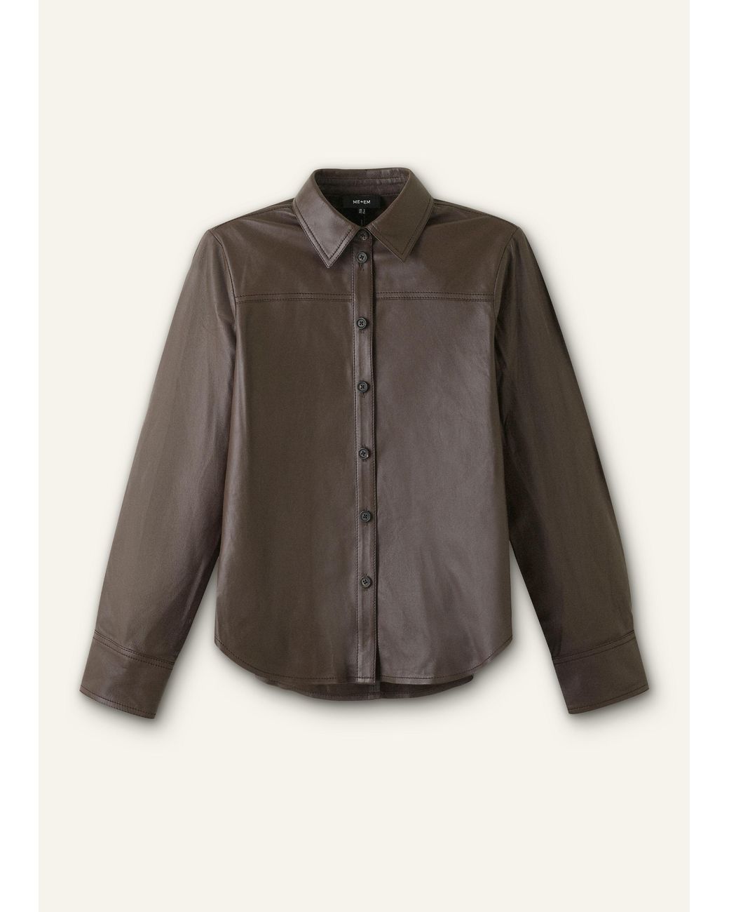 ME+EM Gray Luxe Straight Shirt