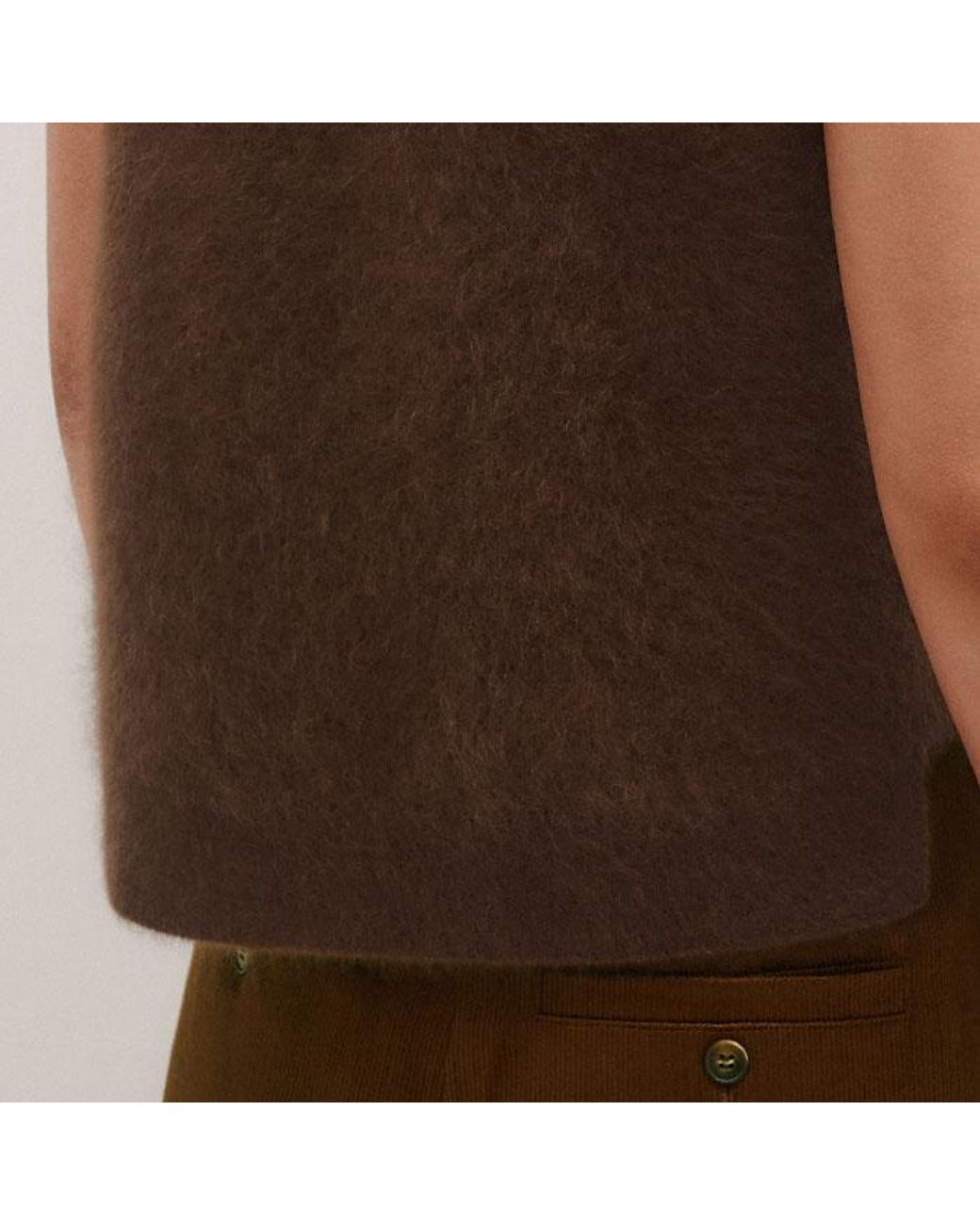 ME+EM Brown Straight Sweater Vest