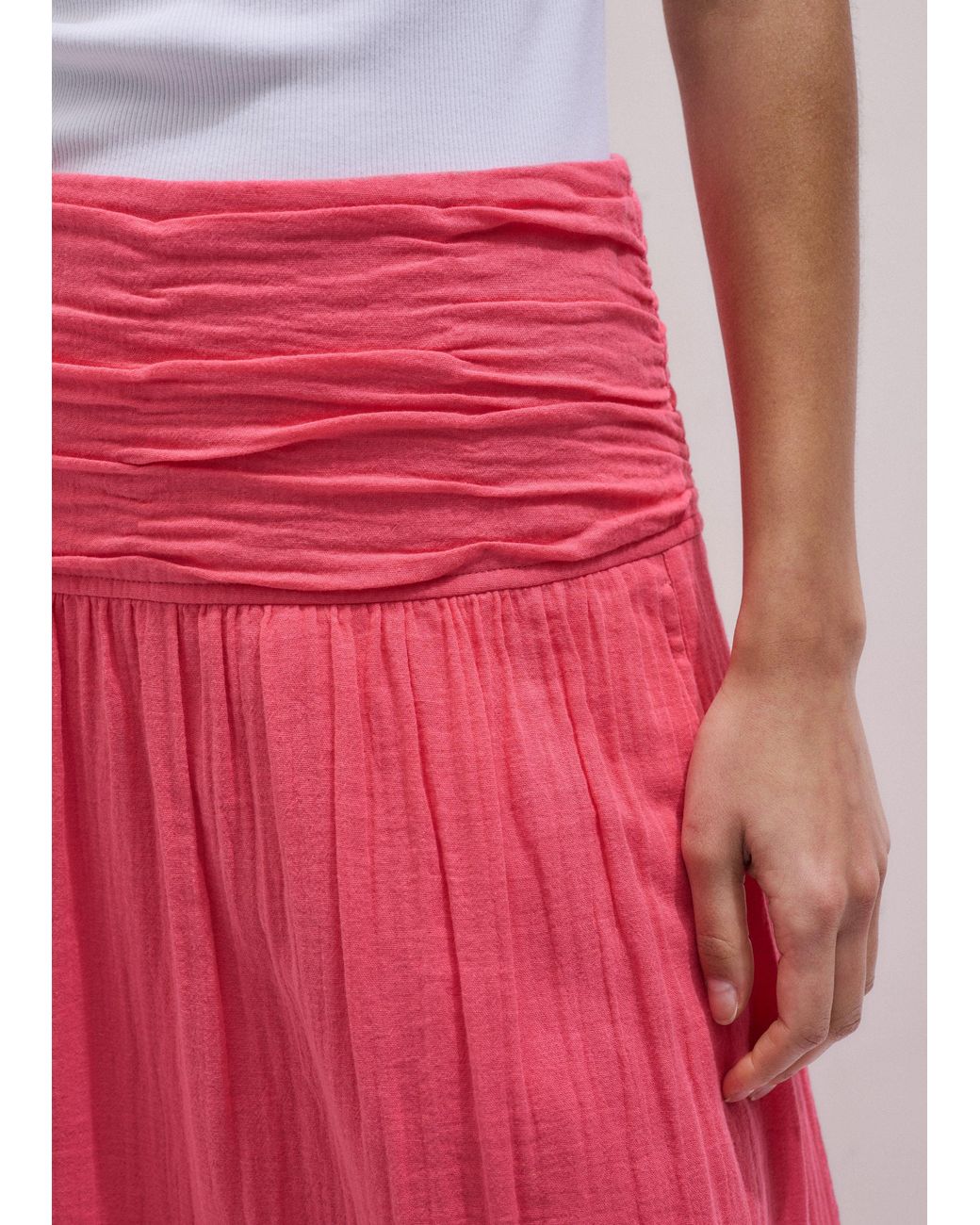 ME+EM Pink Cheesecloth Maxi Skirt