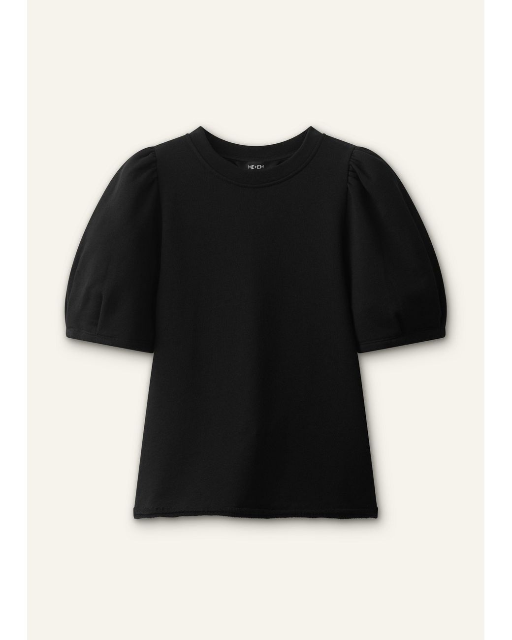 ME+EM Black Puff Sleeve Sweatshirt Tee