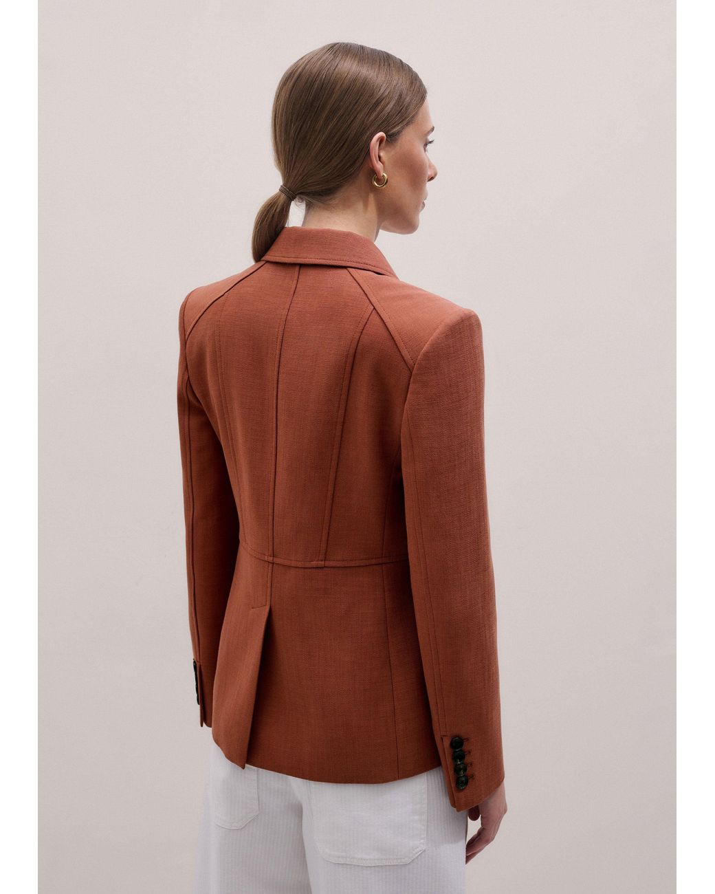 ME+EM Red Slim Fit Contour Blazer