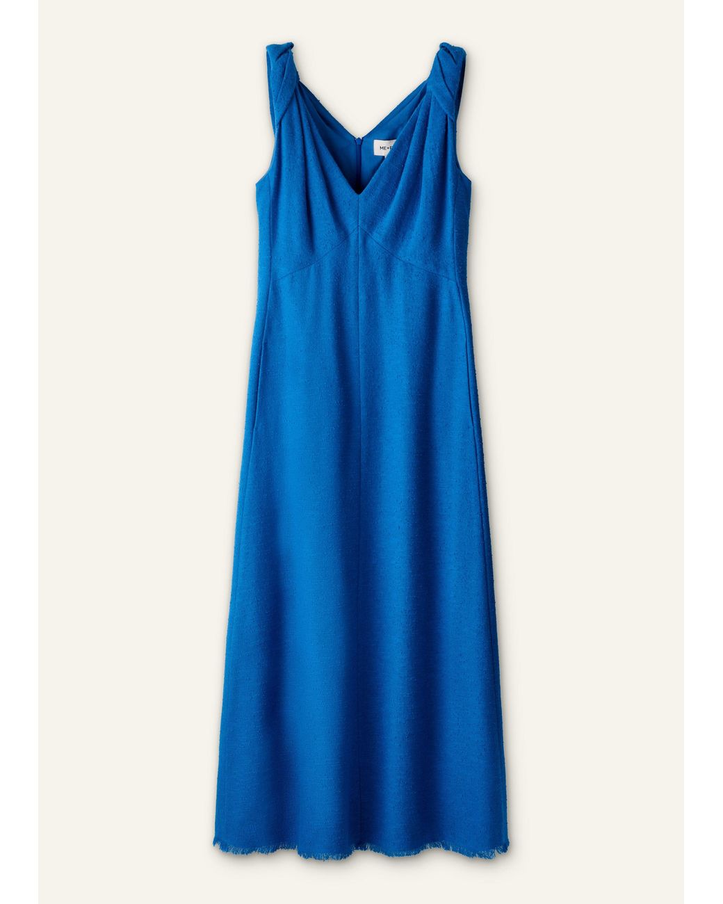 ME+EM Blue Twisted Strap Fit And Flare Maxi Dress