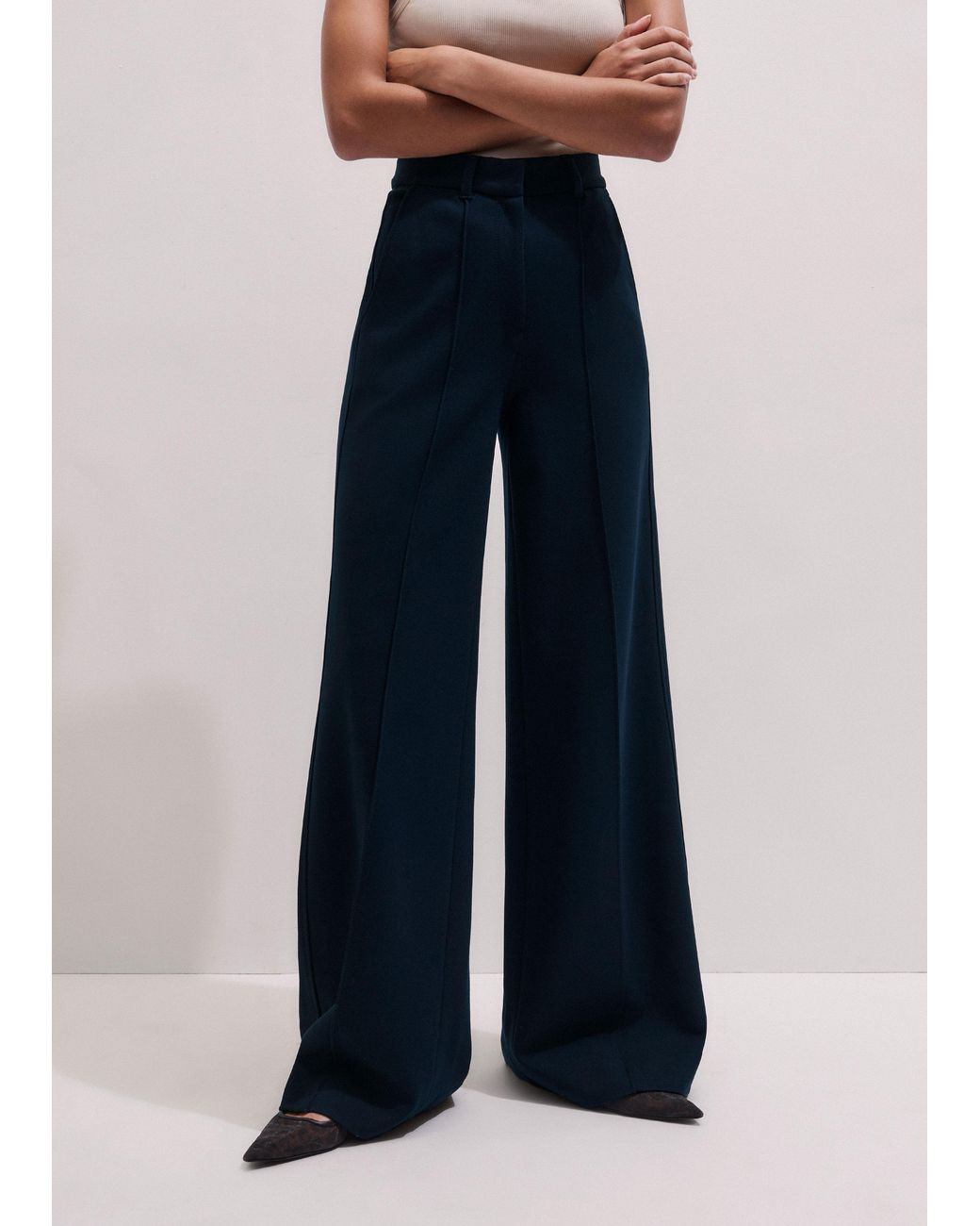 ME+EM Blue Luxe Travel Tailoring Pant