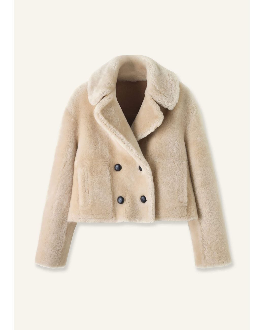 ME+EM Natural Luxe Short Shearling Coat
