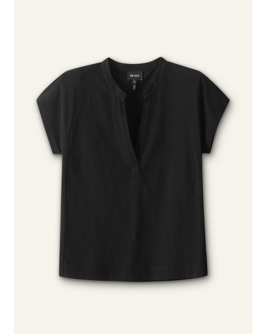 ME+EM Blue Open Placket Swing Top