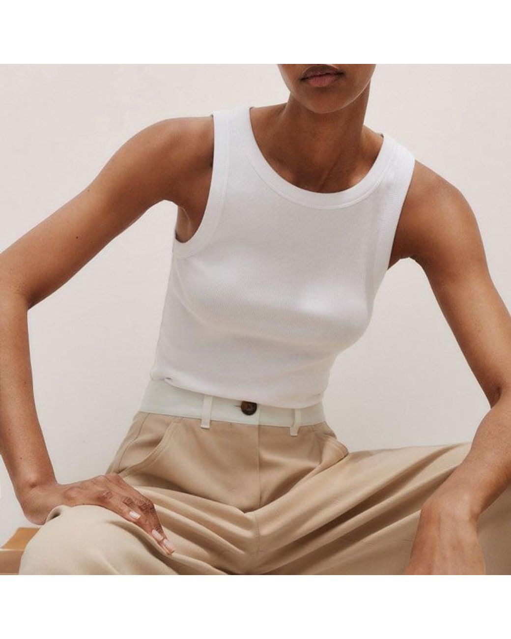 ME+EM Natural Contrast Waist Tapered Chino