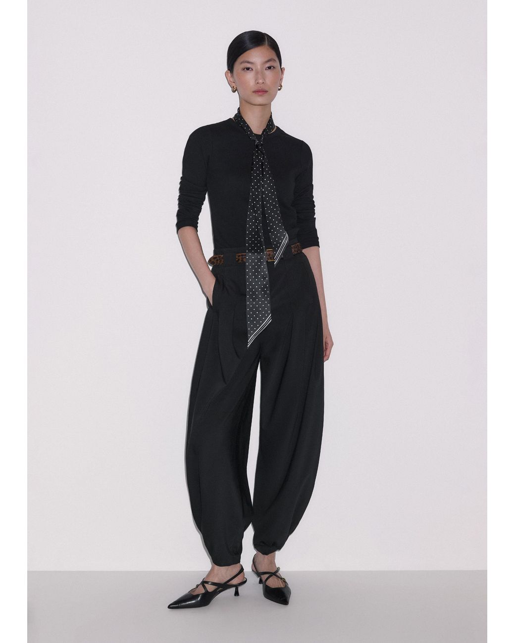 ME+EM Black Ultimate Rib Long Sleeve Top