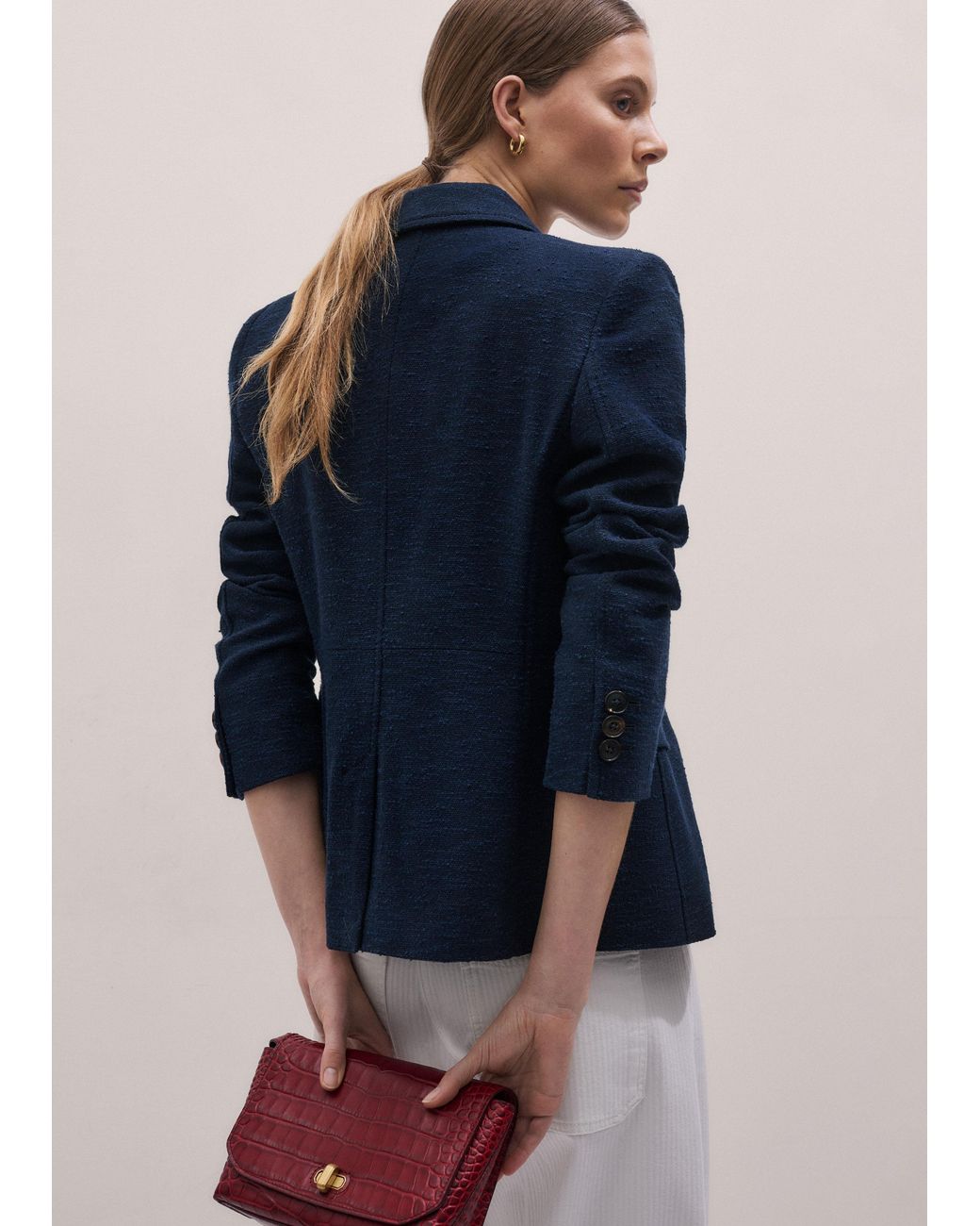 ME+EM Blue Event Ready Corset Jacket