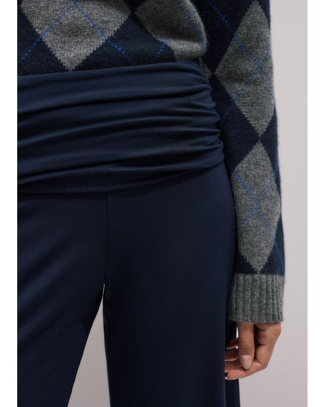 ME+EM Blue Crop Palazzo Pant