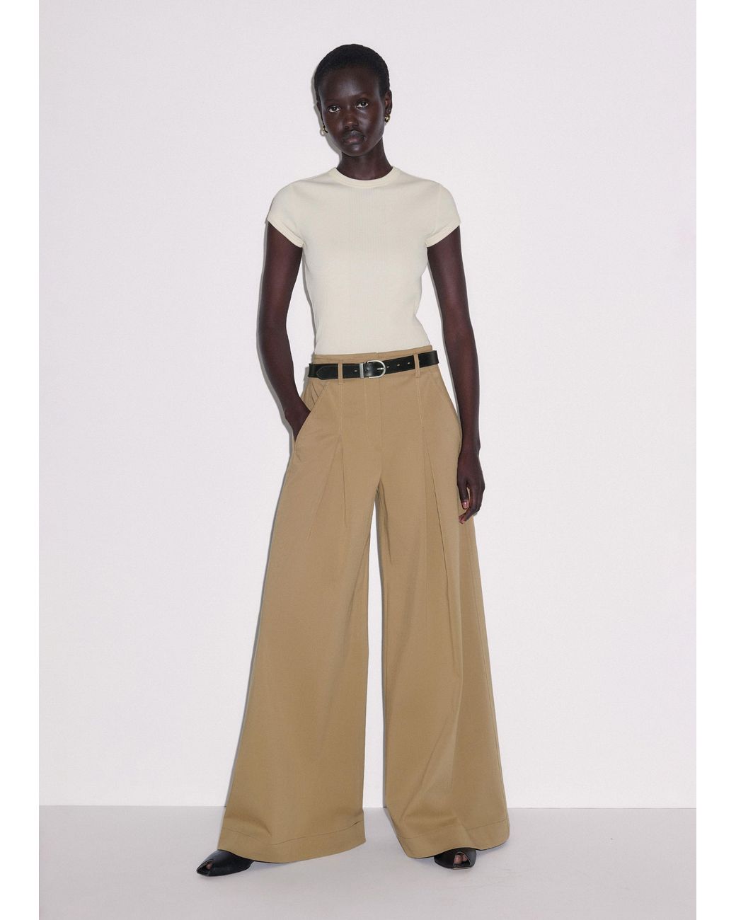 ME+EM Natural Variegated Rib Tee