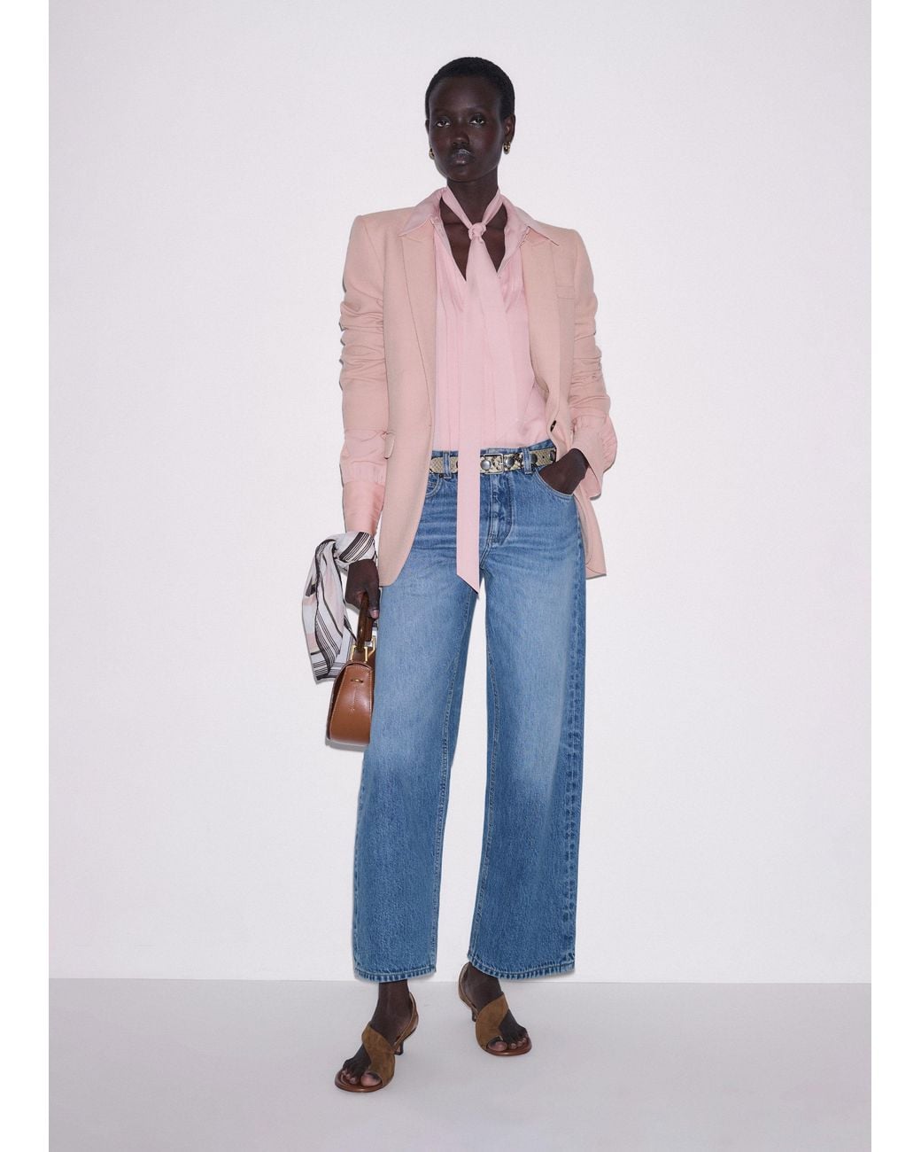 ME+EM Blue Relaxed Straight Crop Jean