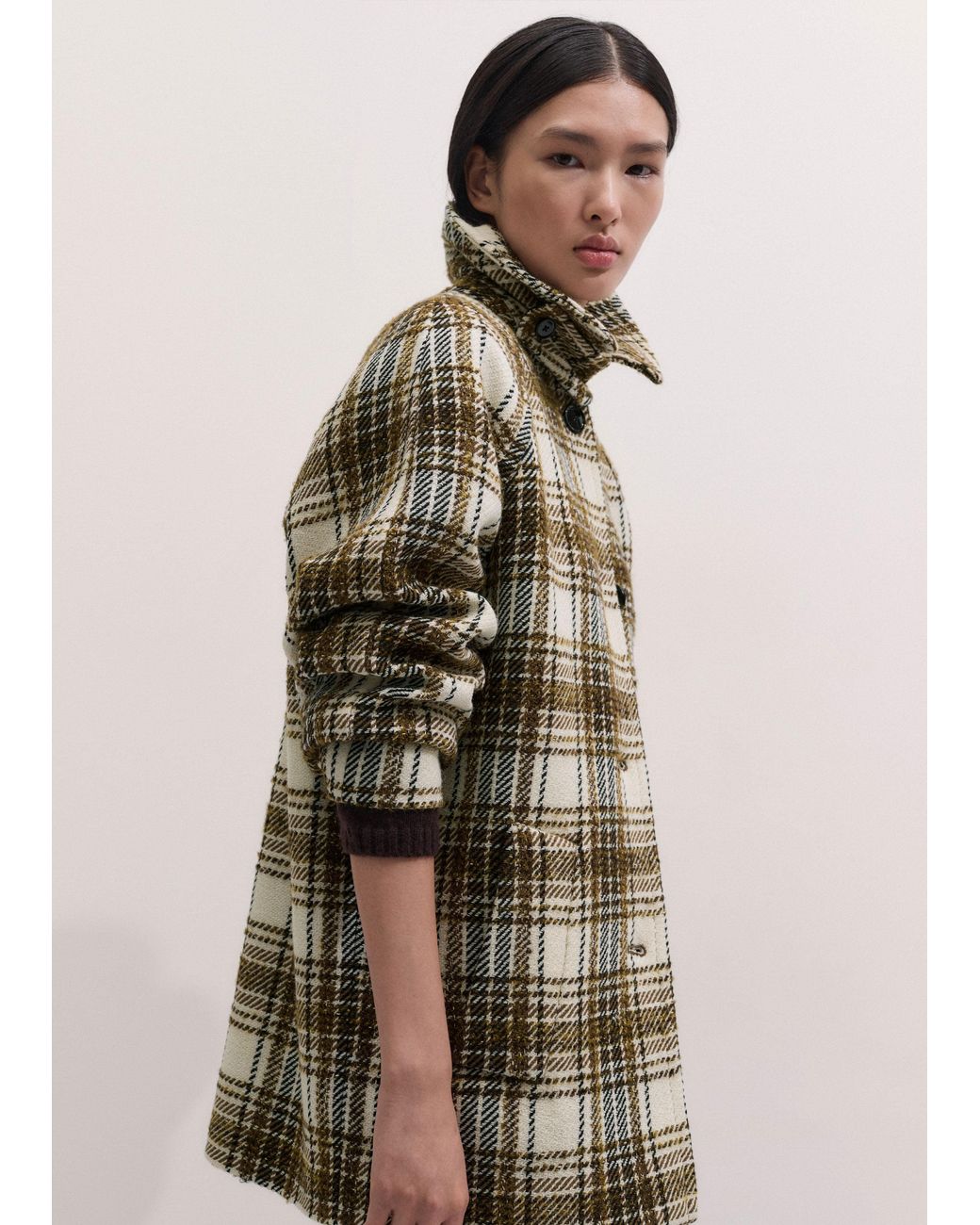 ME+EM Multicolor Short Cocoon Coat