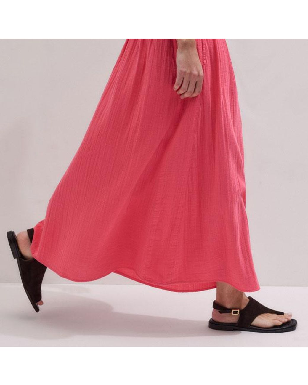 ME+EM Pink Cheesecloth Maxi Skirt