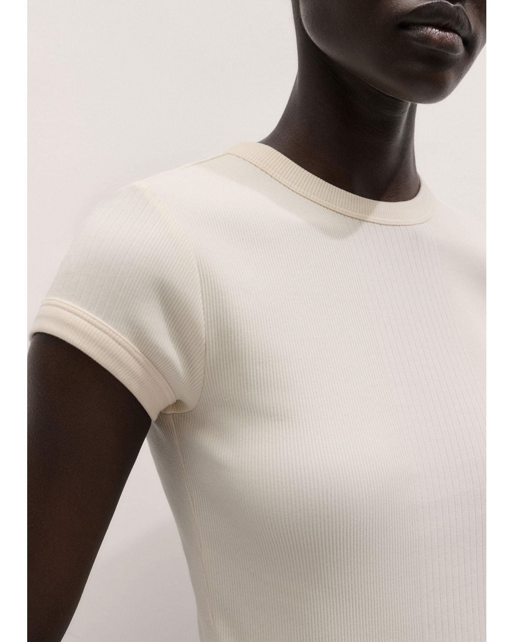 ME+EM Natural Variegated Rib Tee