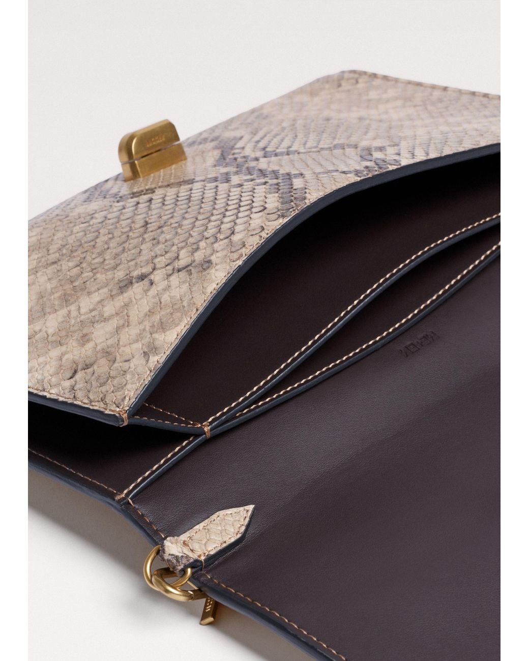 ME+EM Blue Snake Embossed Envelope Clutch-Off