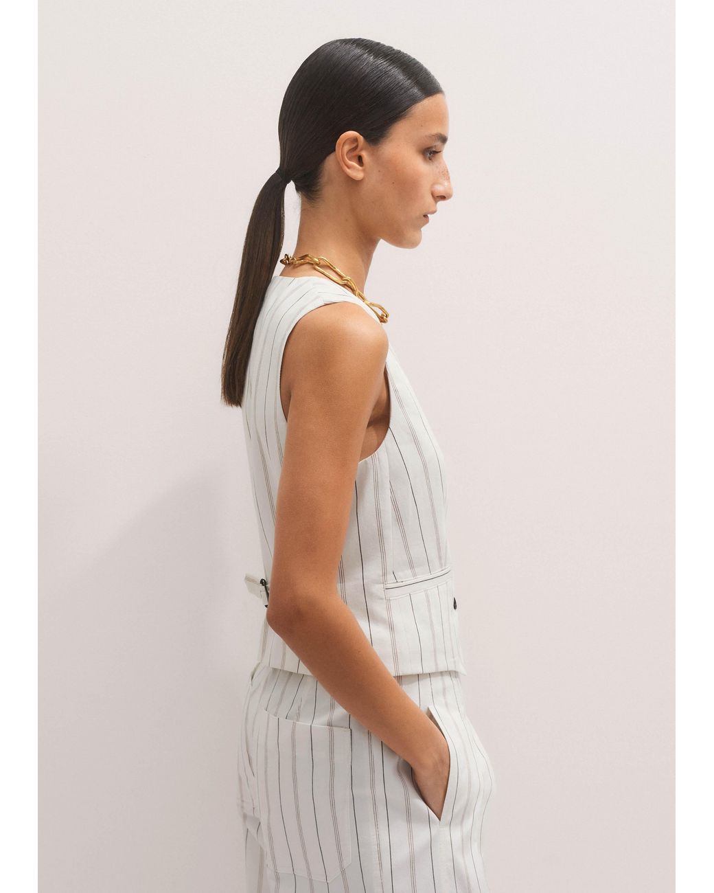 ME+EM White Tailored Waistcoat