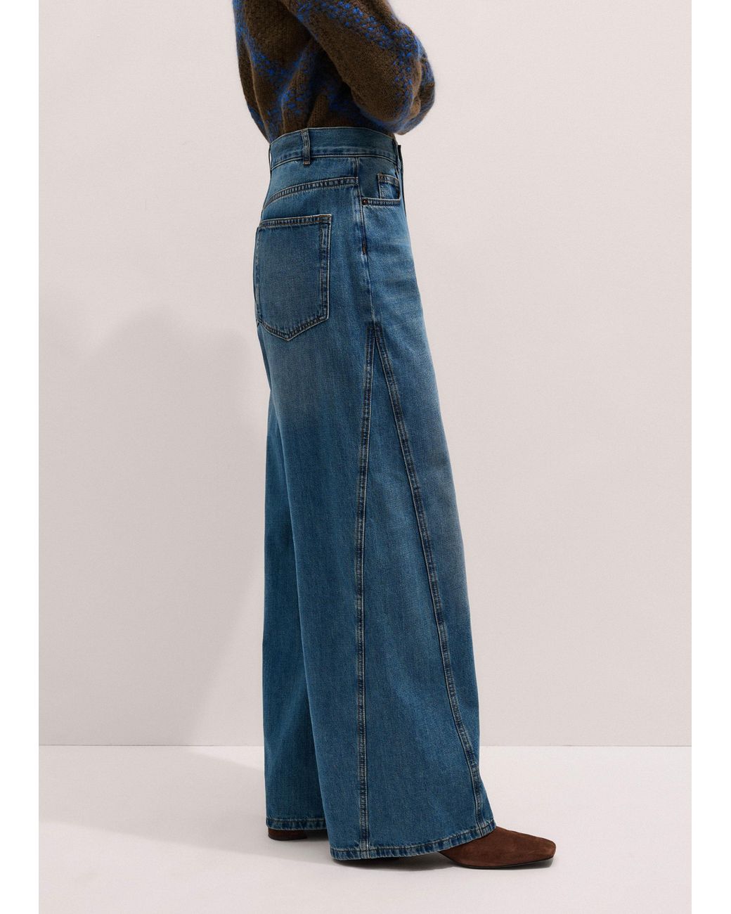 ME+EM Blue Relaxed Straight Insert Jean