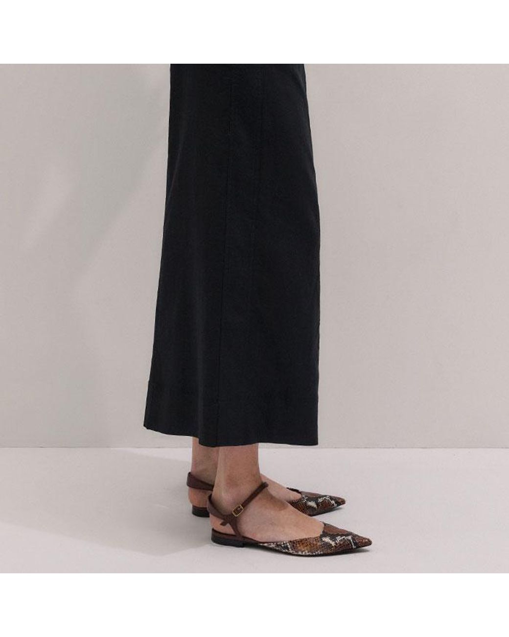 ME+EM Blue Crop Wide-Leg Pant
