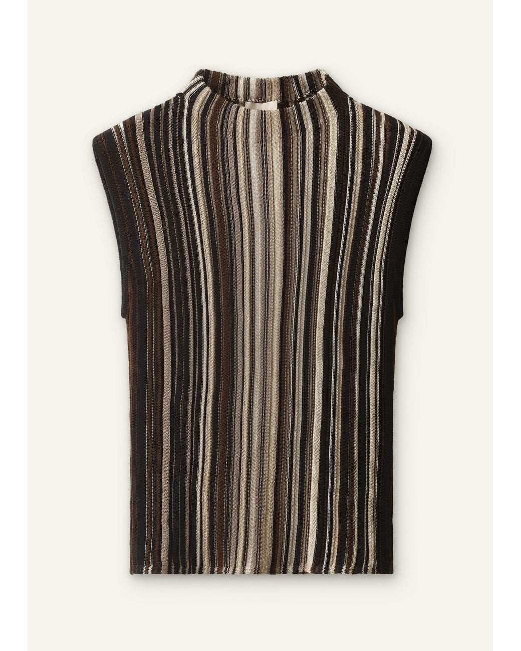 ME+EM Black Fine Metallic Stripe Slim Knit Top