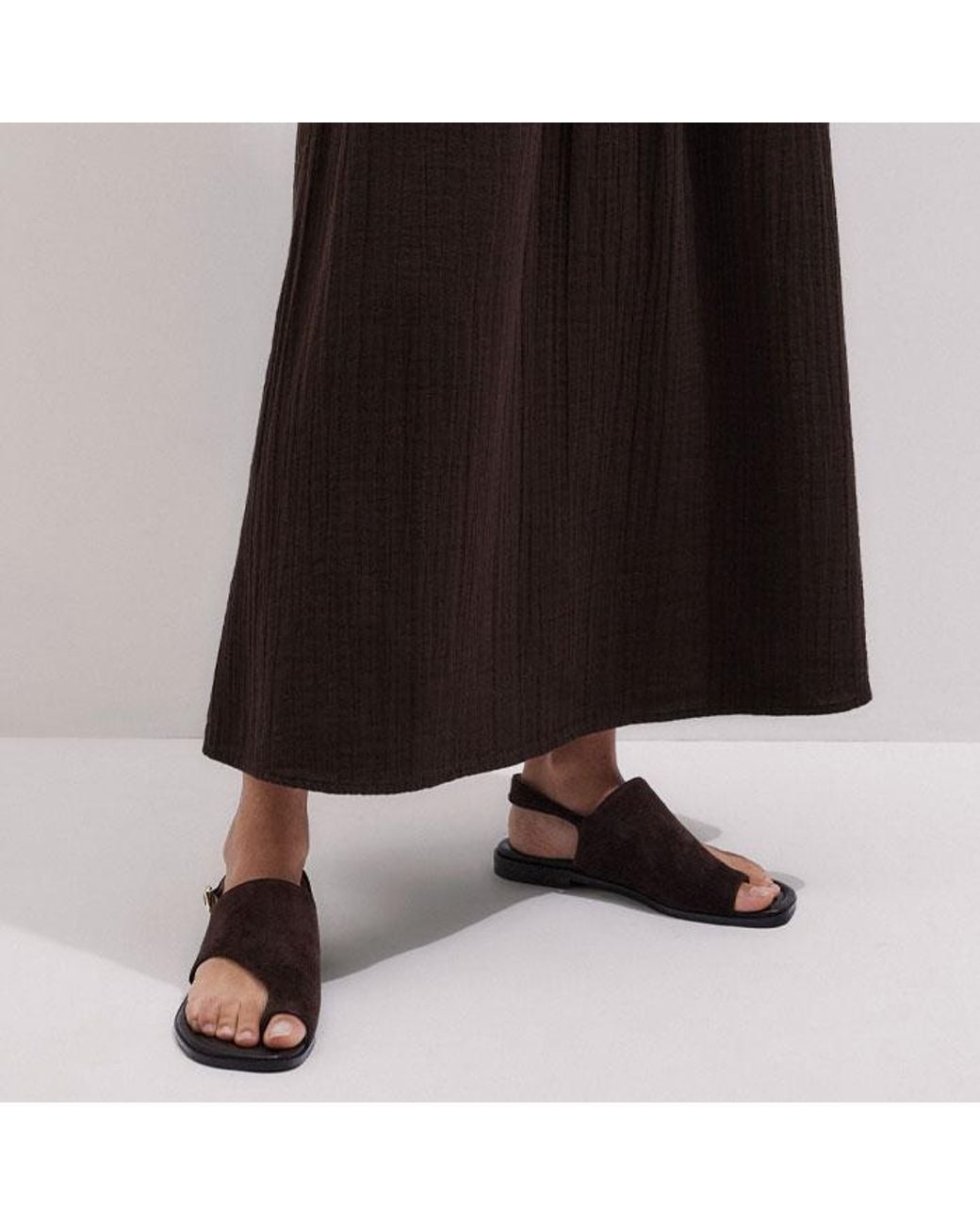 ME+EM Black Cheesecloth Maxi Skirt