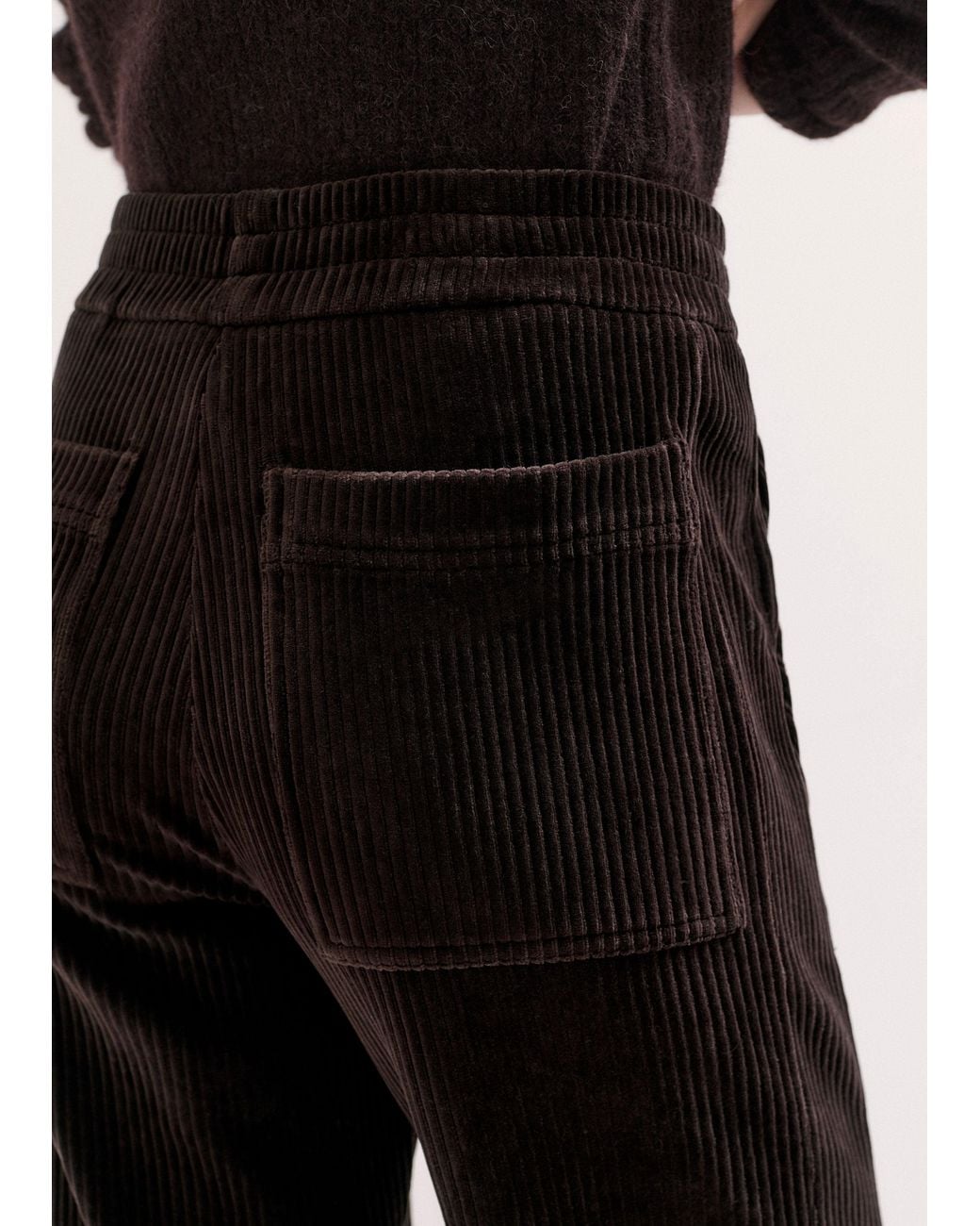 ME+EM Black Jumbo Cord Velour Joggers