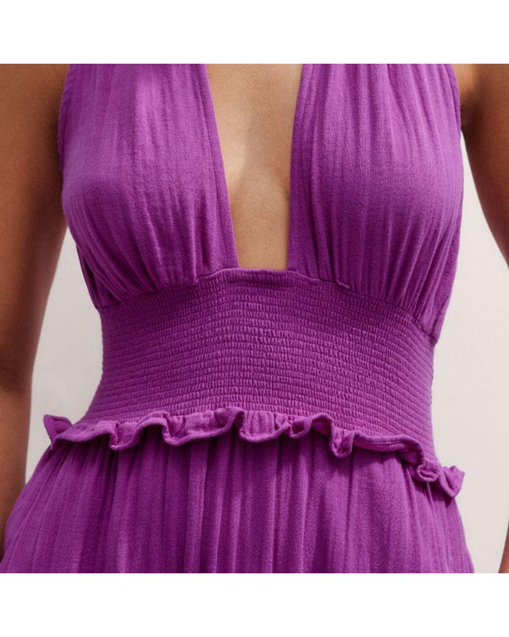 ME+EM Pink Cheesecloth Halterneck Maxi Dress