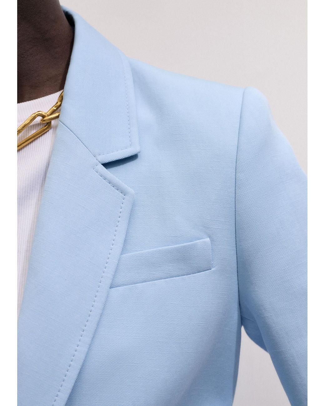 ME+EM Blue Sharp Shoulder Jacket