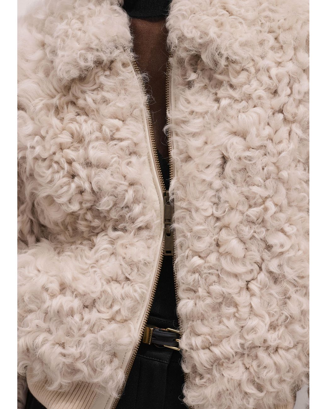 ME+EM Natural Shearling Bomber Jacket