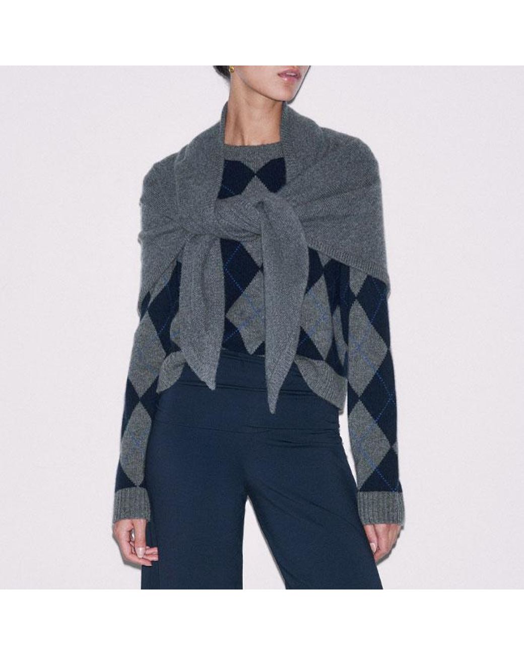 ME+EM Blue Crop Palazzo Pant