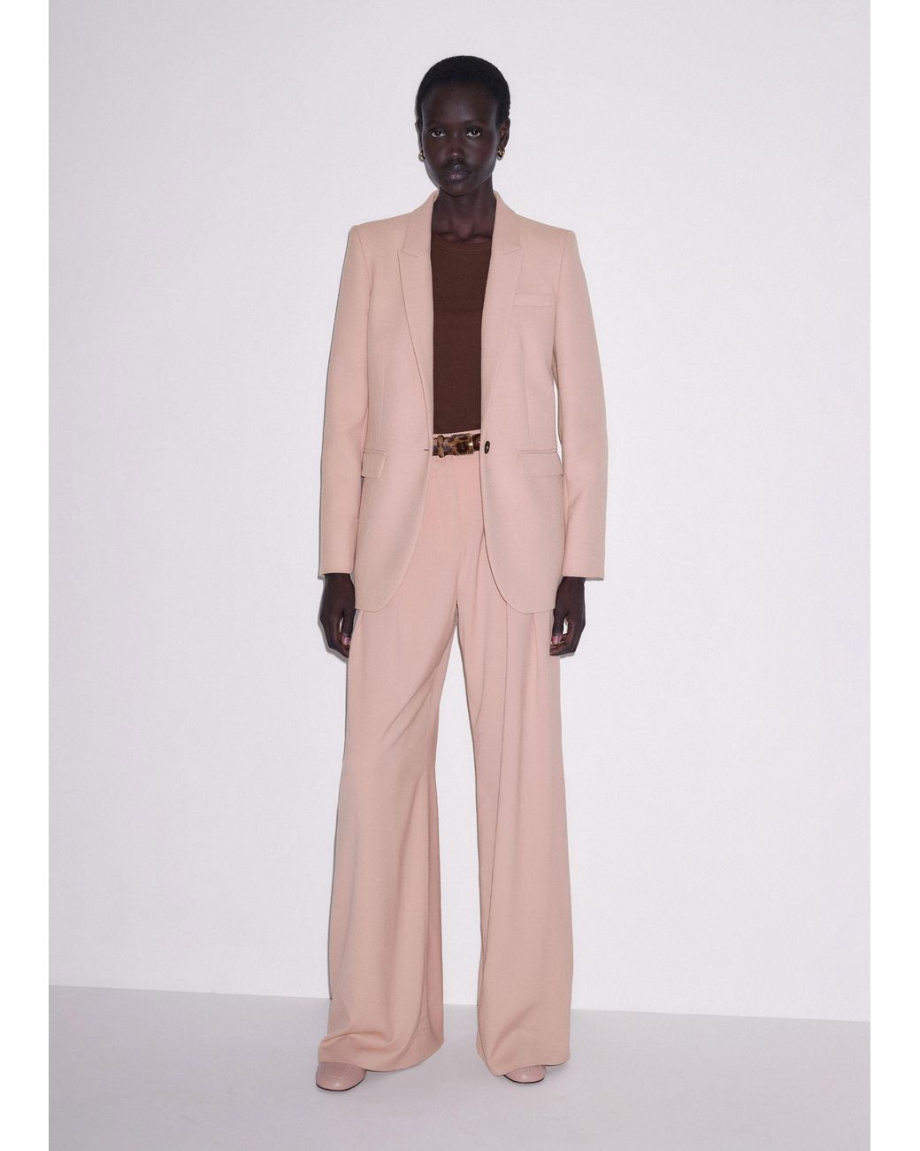 ME+EM Pink Sharp Shoulder Blazer