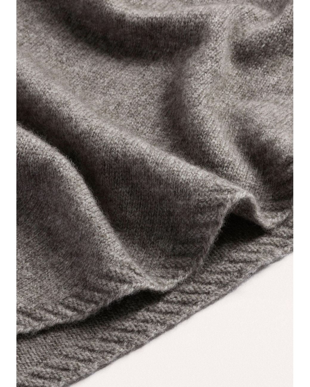 ME+EM Gray Wool Yak Blend Small Triangle Scarf Heather Melange