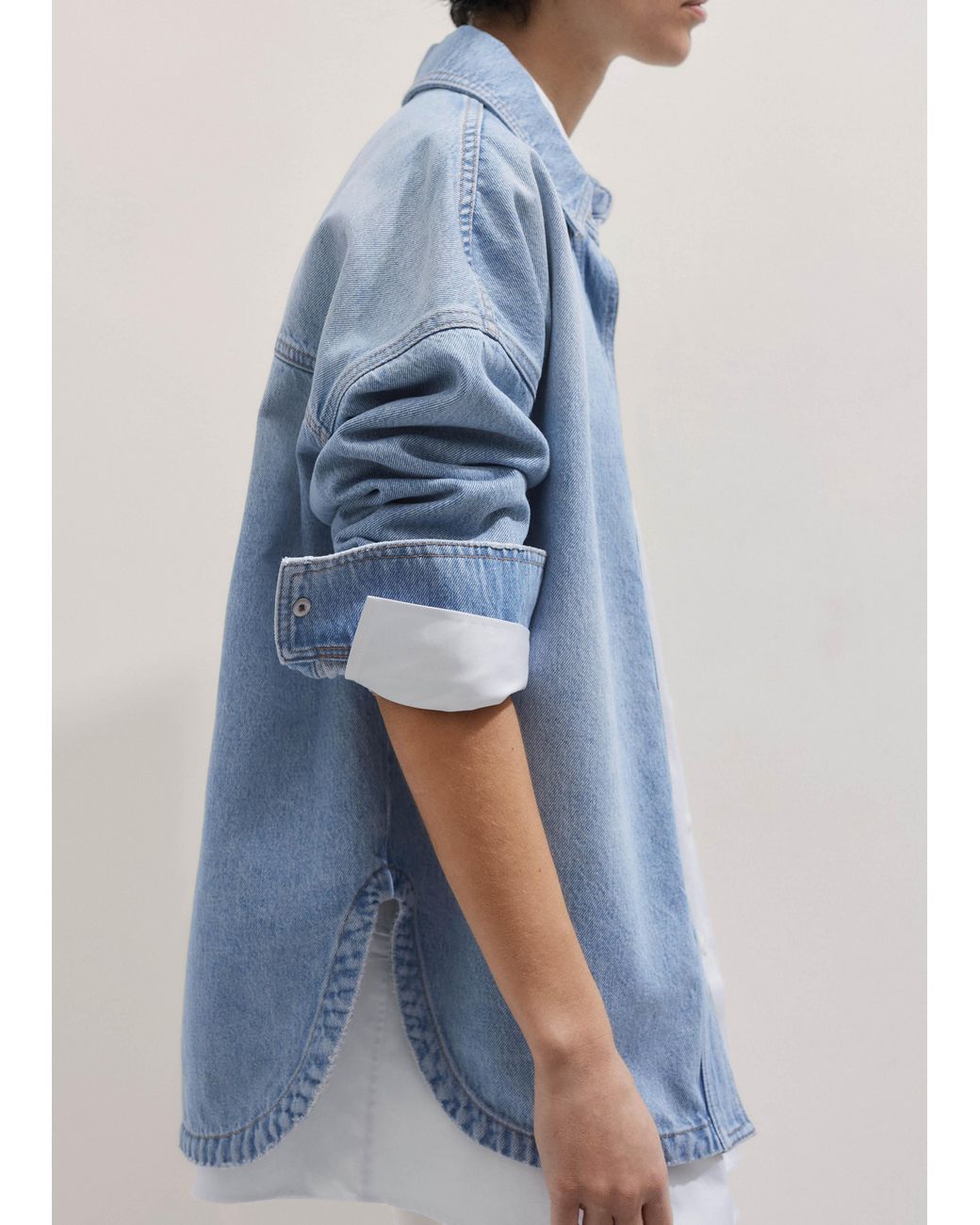ME+EM Blue Oversized Denim Shacket