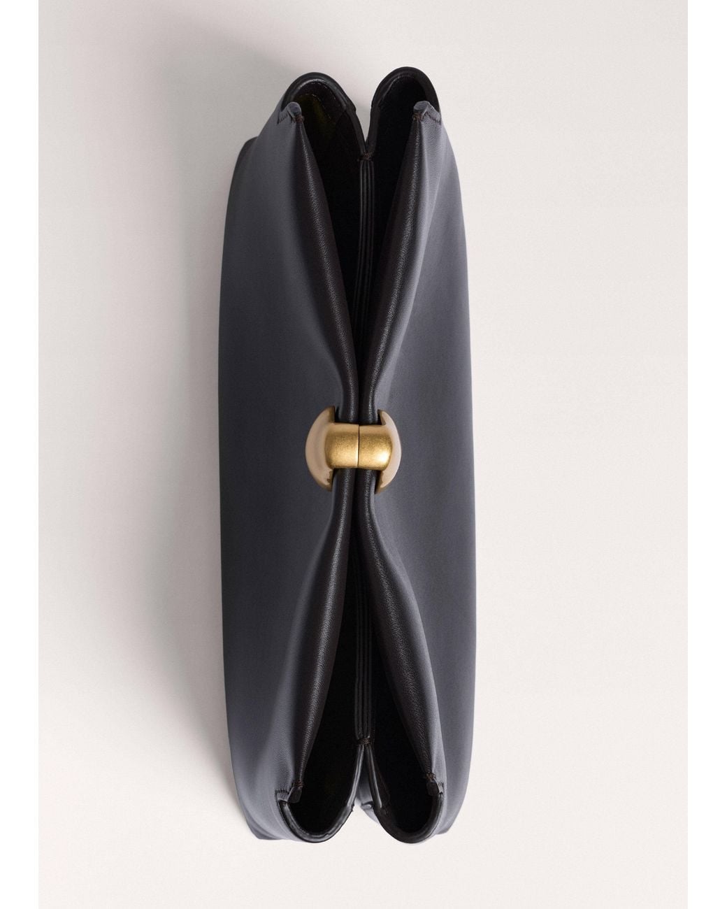 ME+EM Black Double Pouch Soft Clutch