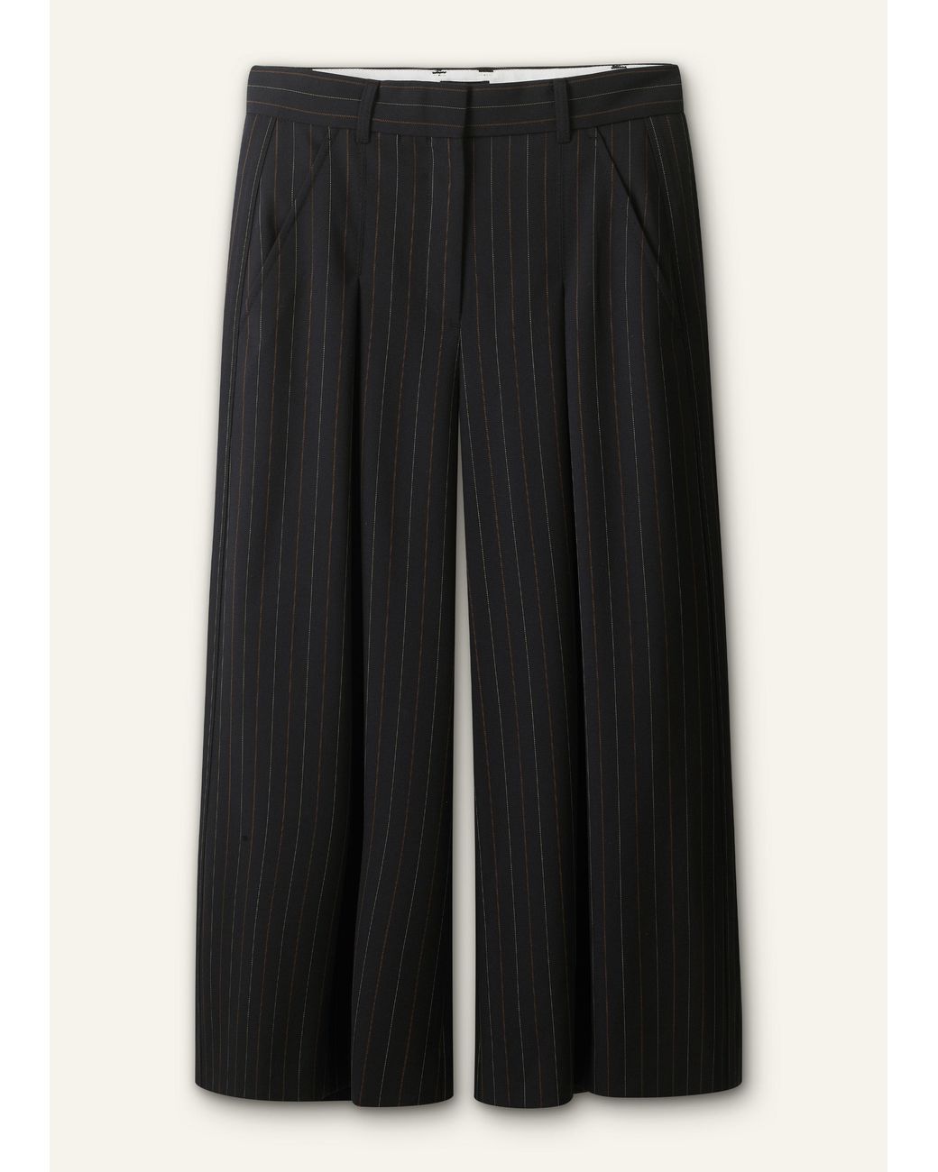 ME+EM Black Ultimate Wide Pinstripe Culotte