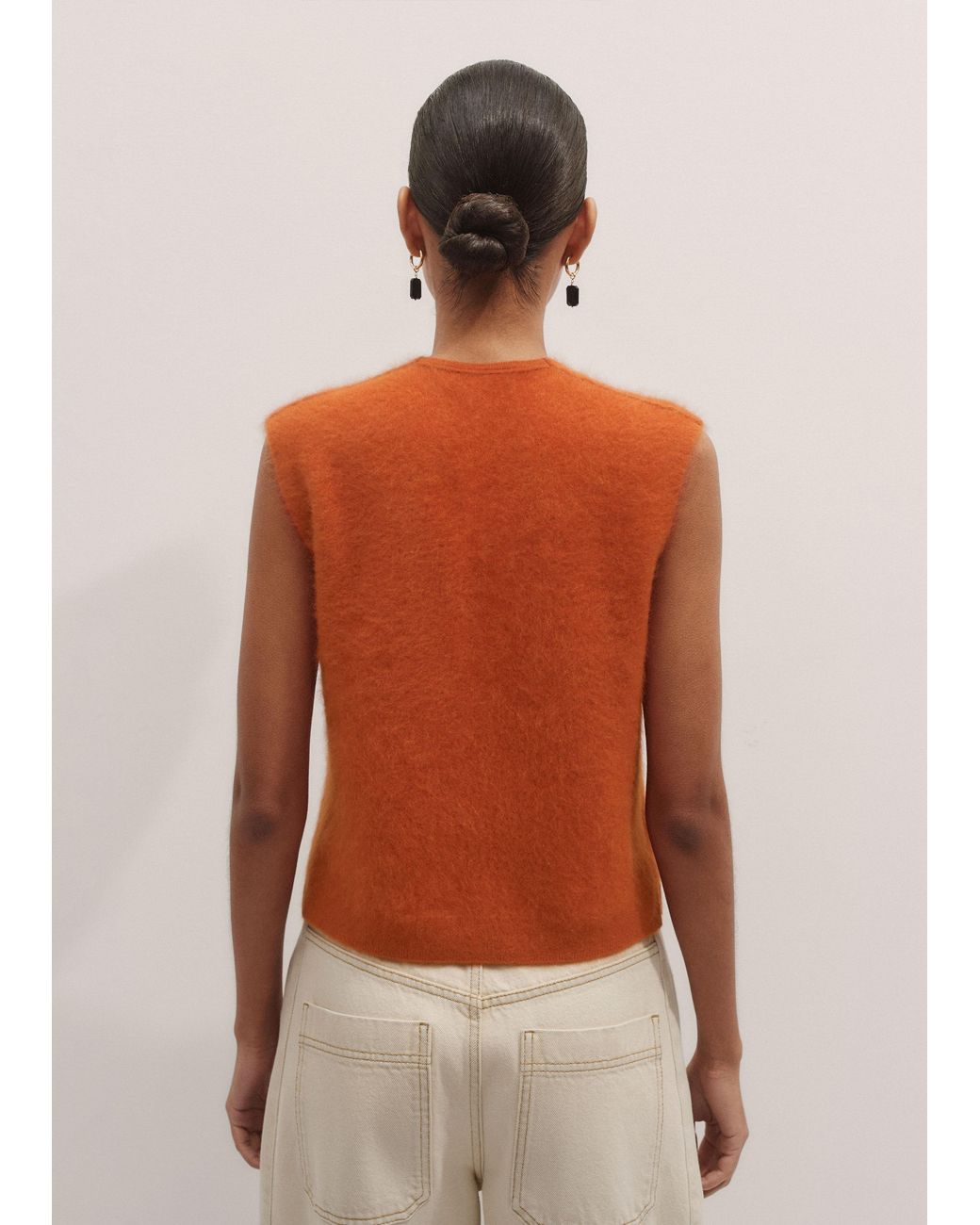 ME+EM Orange V-Neck Straight Vest