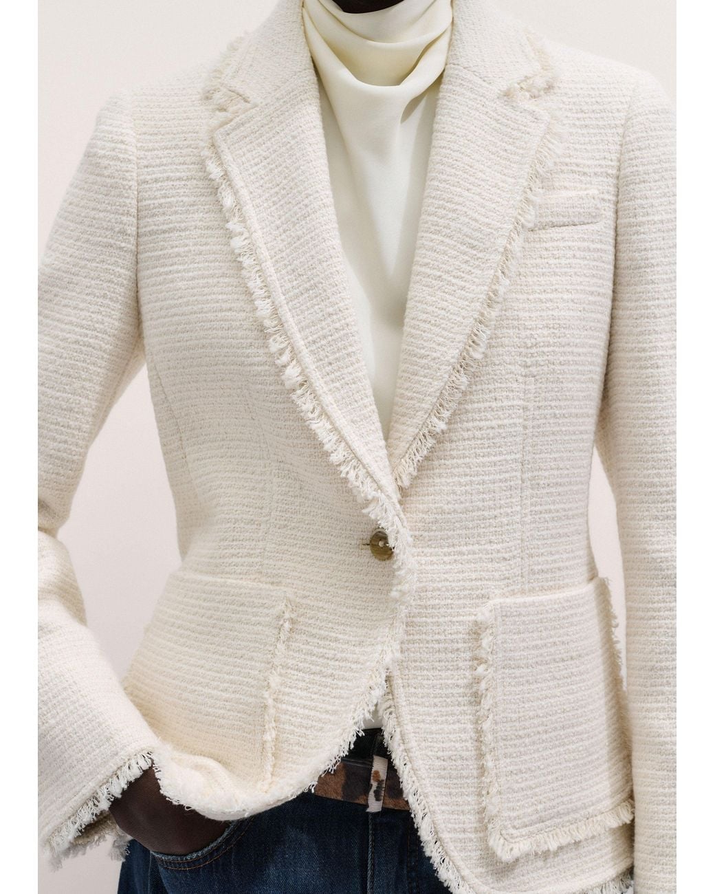 ME+EM Natural Textured Cardi Blazer
