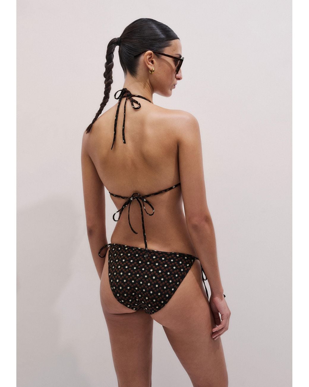 ME+EM Blue Printed Adjustable Triangle Bikini Top