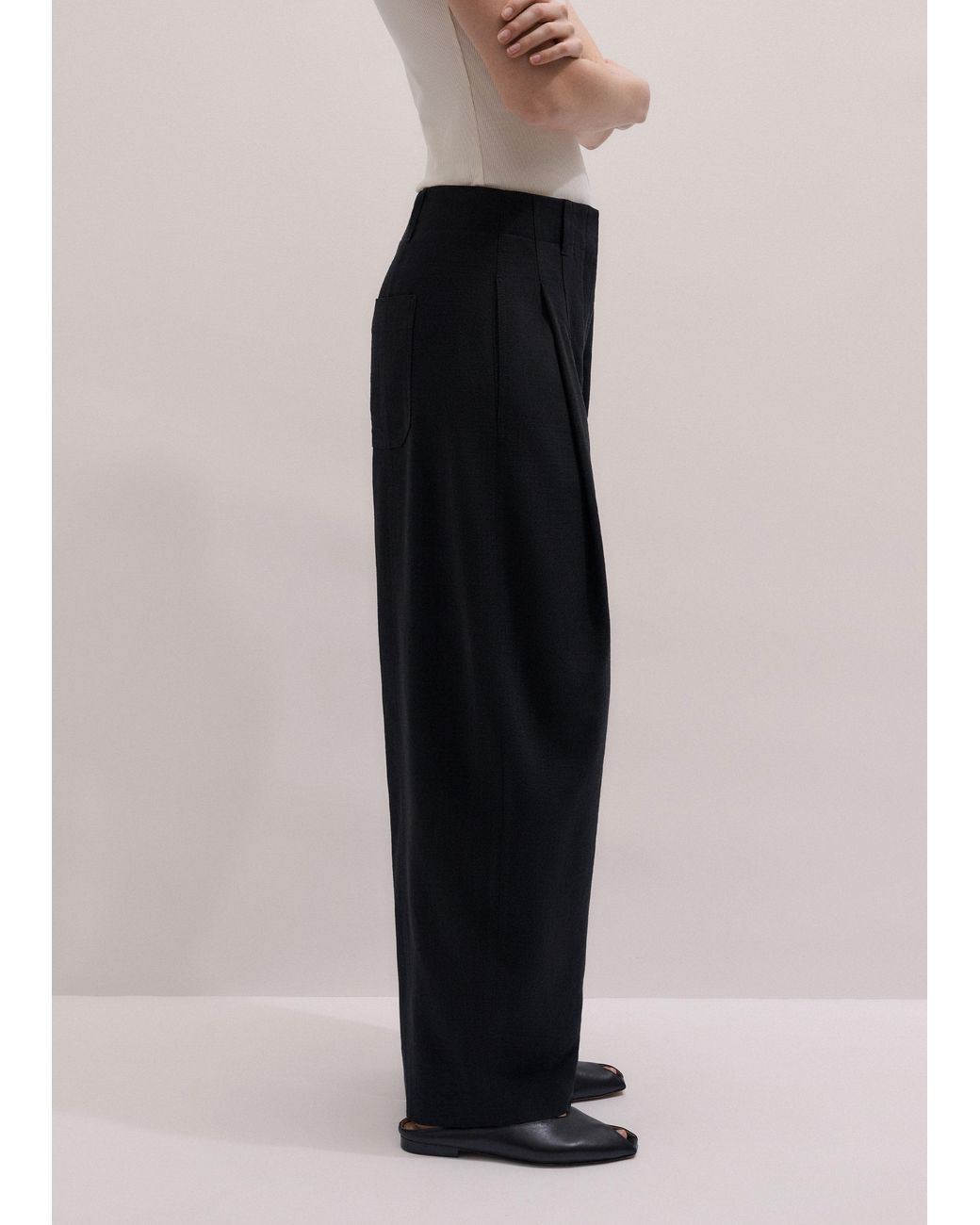 ME+EM Blue Tailored Barrel Trouser