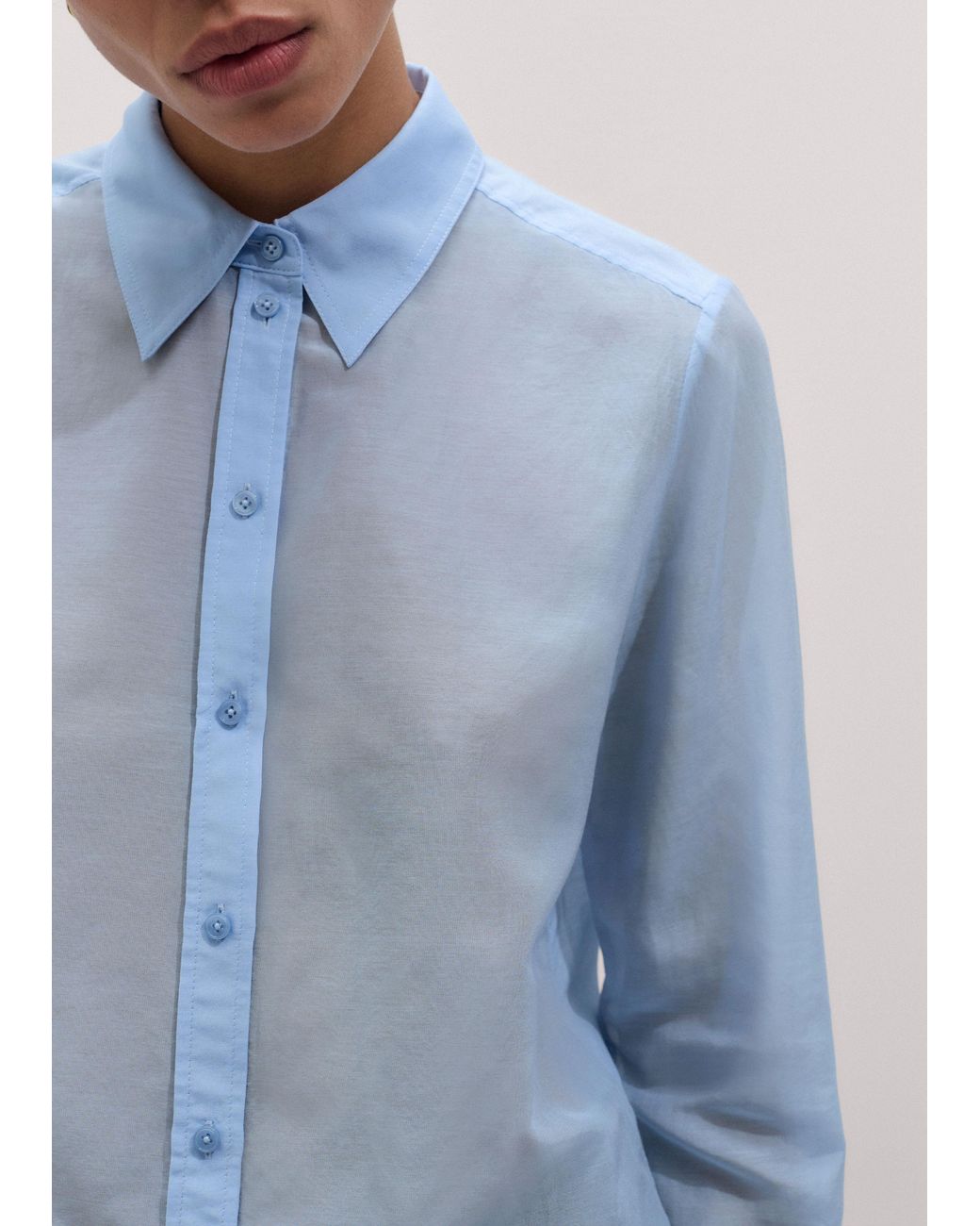 ME+EM Blue Silk Cotton Cloud Layering Shirt + Tie