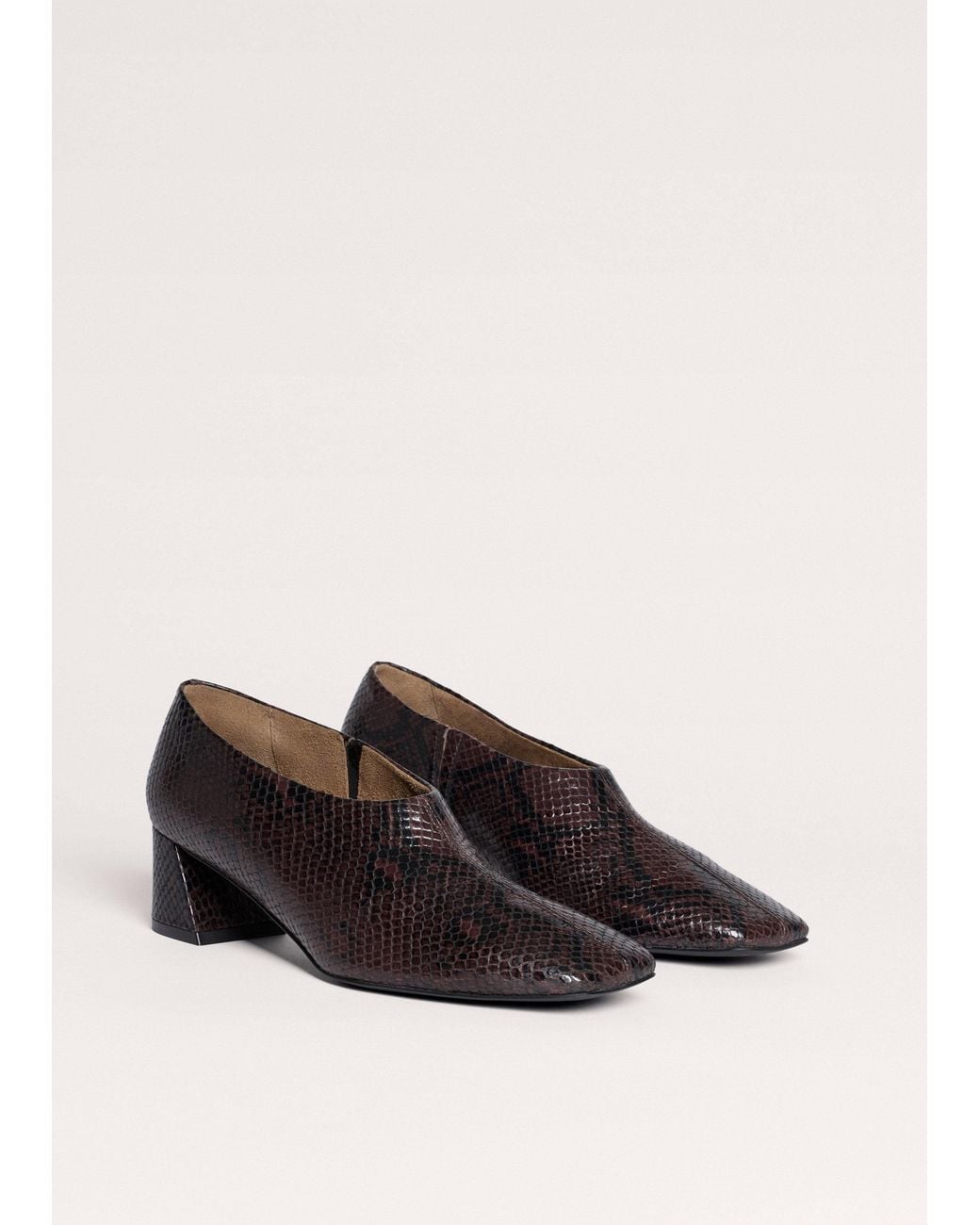 ME+EM Multicolor High Fronted Block Heel Chocolate