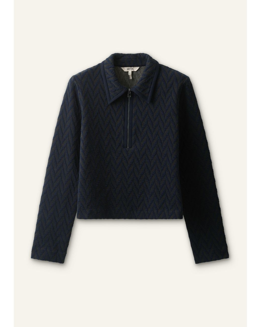 ME+EM Blue Graphic Jacquard Swing Top-Rich