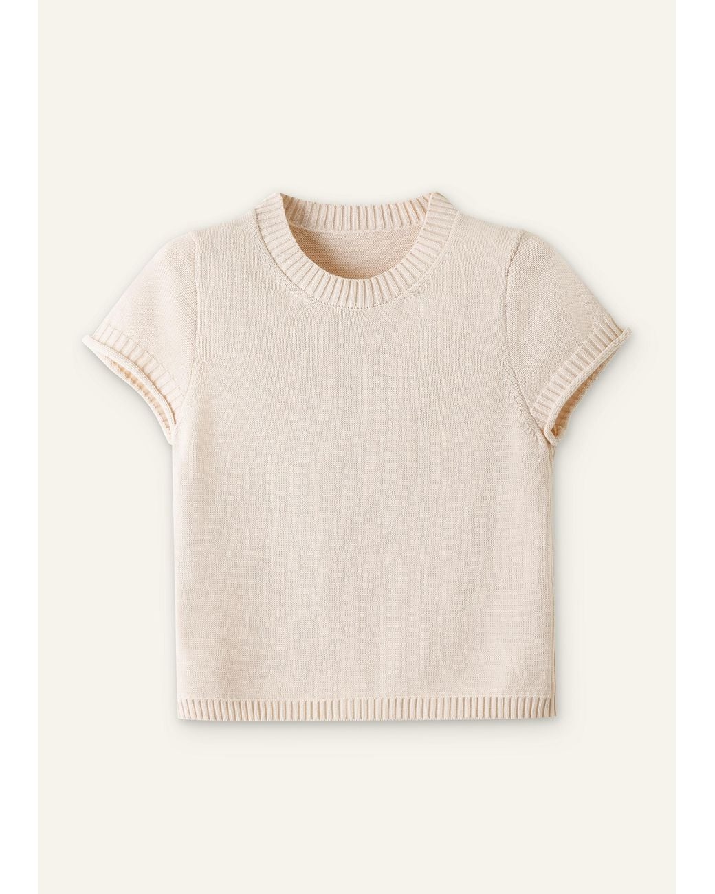 ME+EM Natural Shrunken Straight Knit Baby Tee