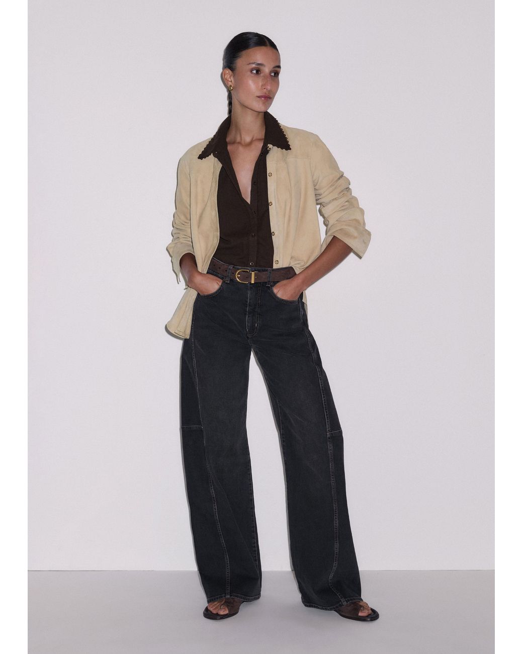 ME+EM Multicolor Cheesecloth Trim Detail Blouse