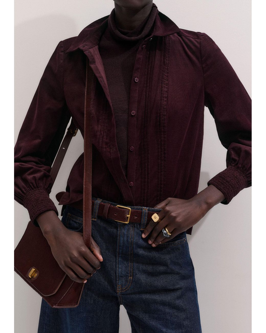 ME+EM Blue Barely There Rolled Edge Slim Layering Jumper