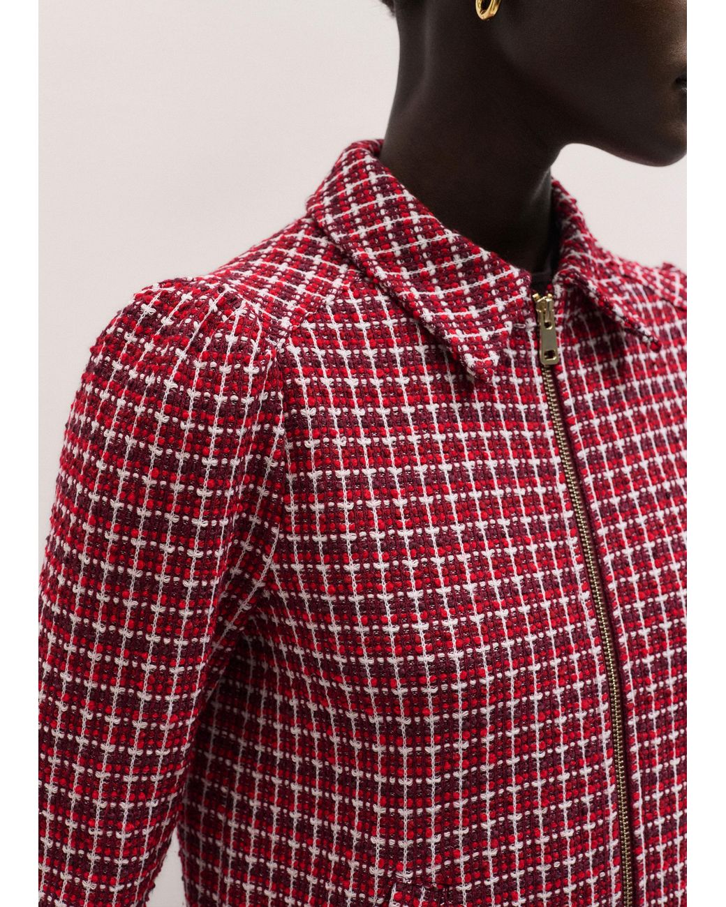 ME+EM Red Zip-Through Top