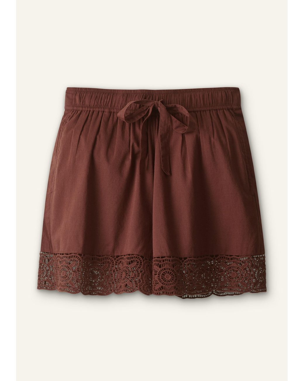 ME+EM Blue Cotton Lace Trim Shorts