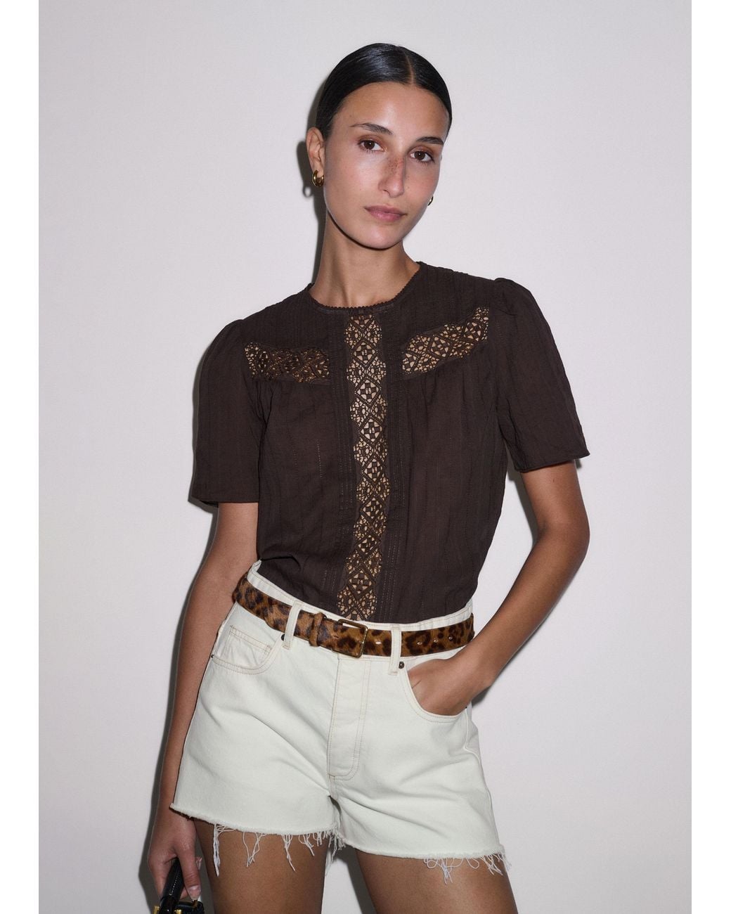 ME+EM Multicolor Embroidery Detail Soft T-Shirt